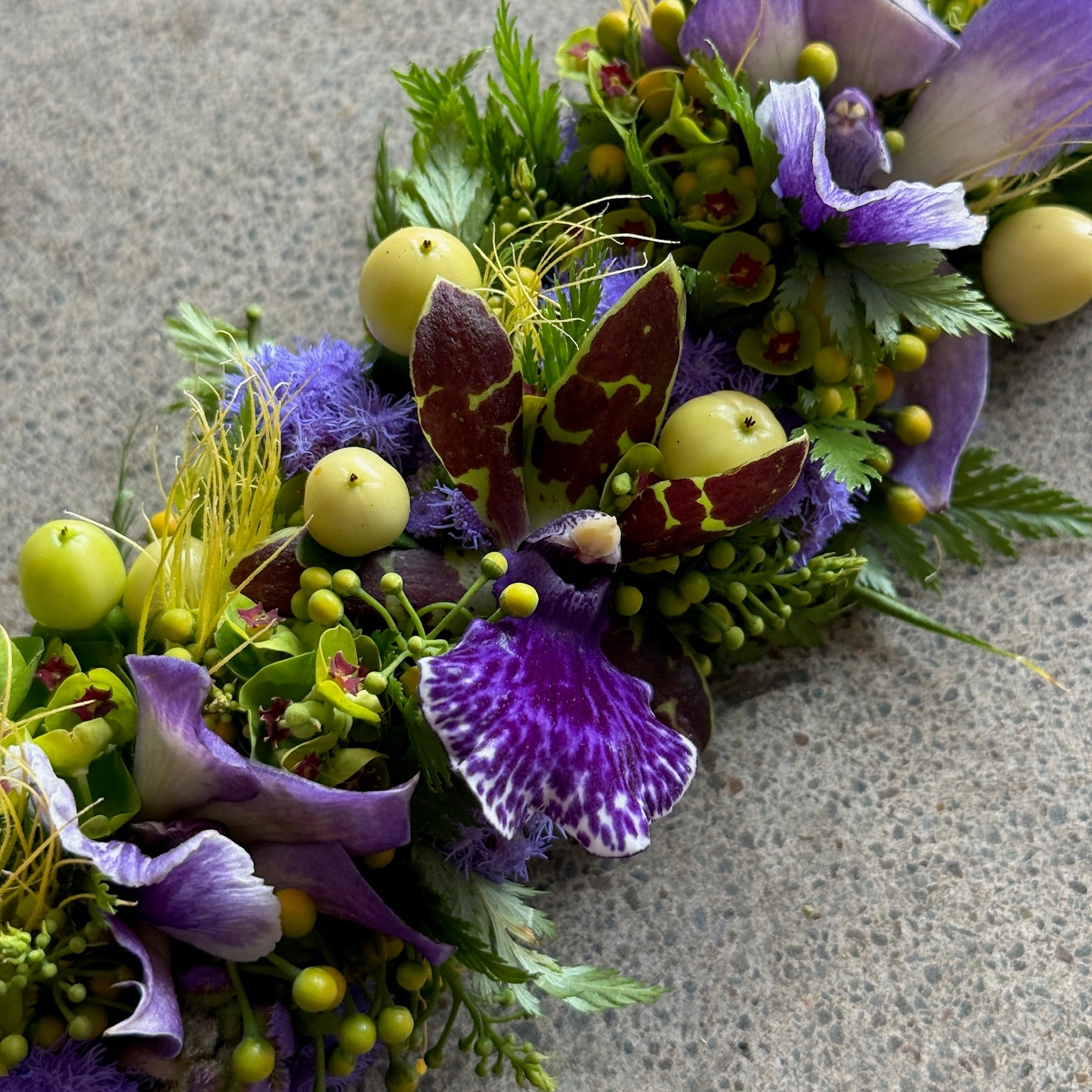 Orchid Lei Po'o (purple/chartreuse)