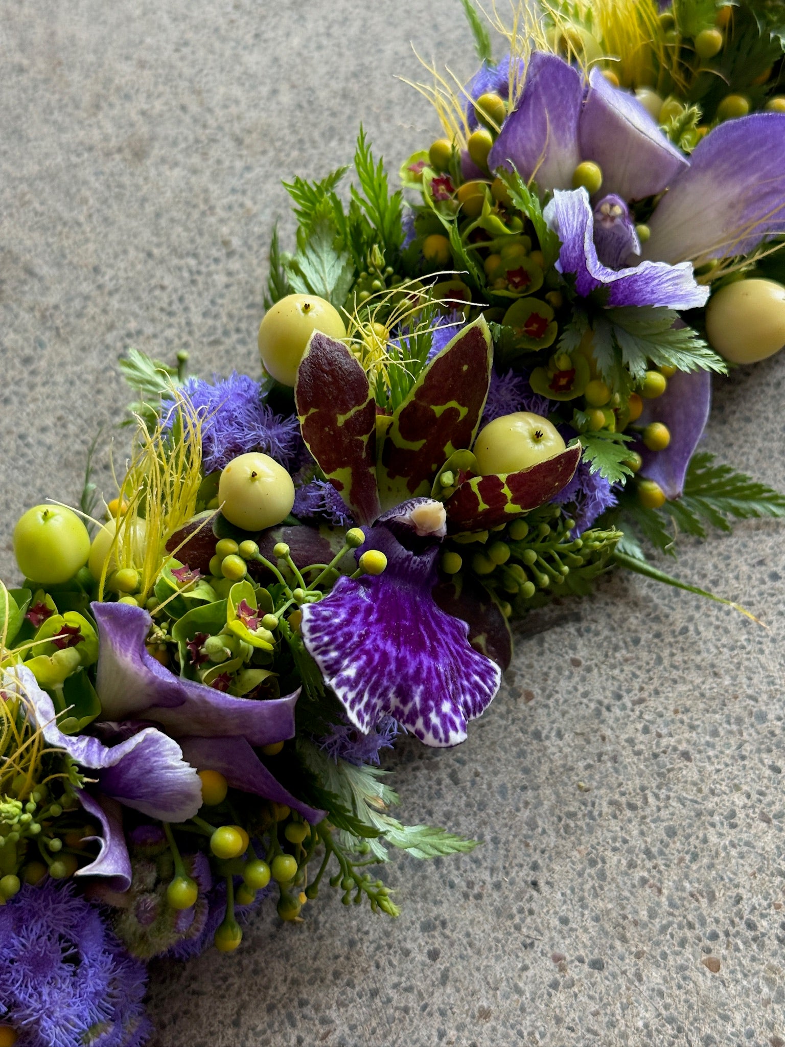 Orchid Lei Po'o (purple/chartreuse)
