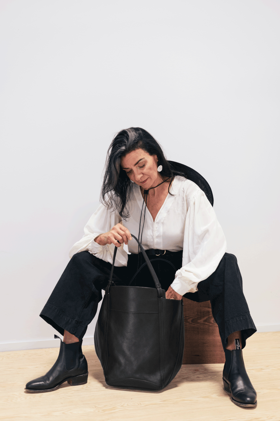 Black Leather Bag Lindquist USA America