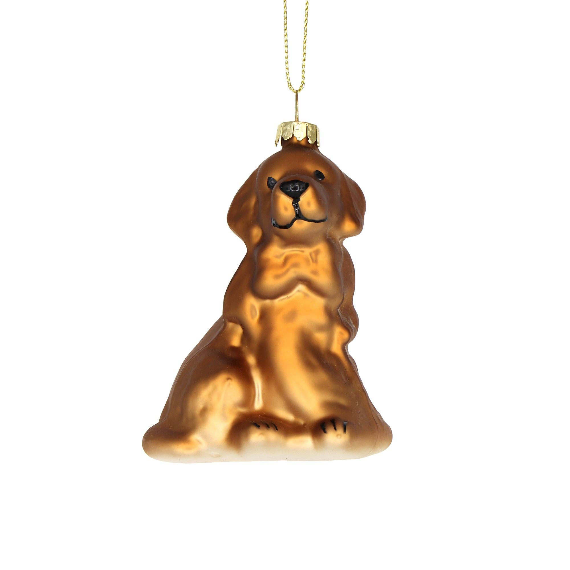 Golden Dog Glass Ornament