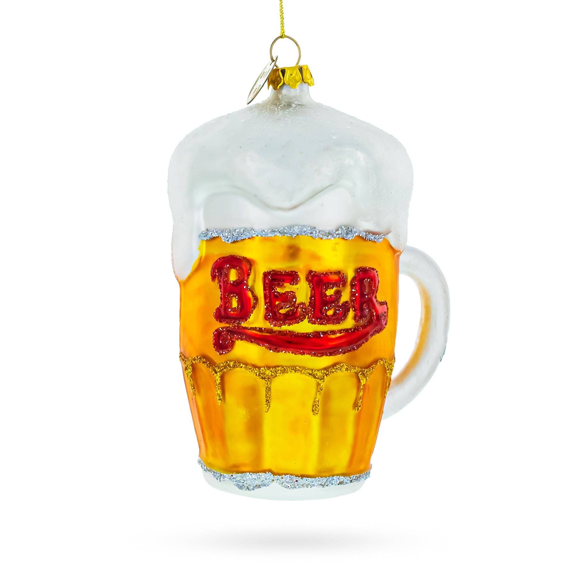 Frothy Beer Mug Glass Ornament