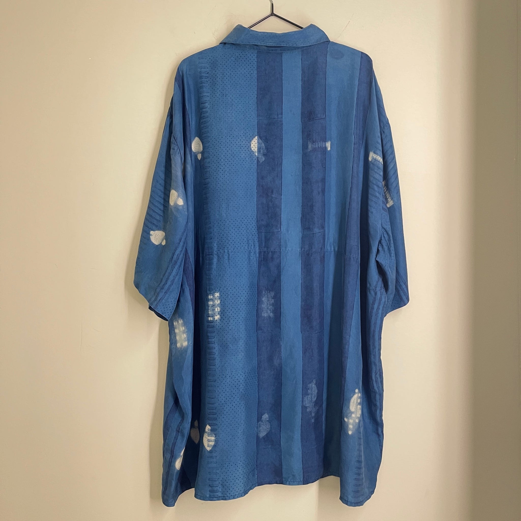 Silk Indigo Shibori Shirt Dress