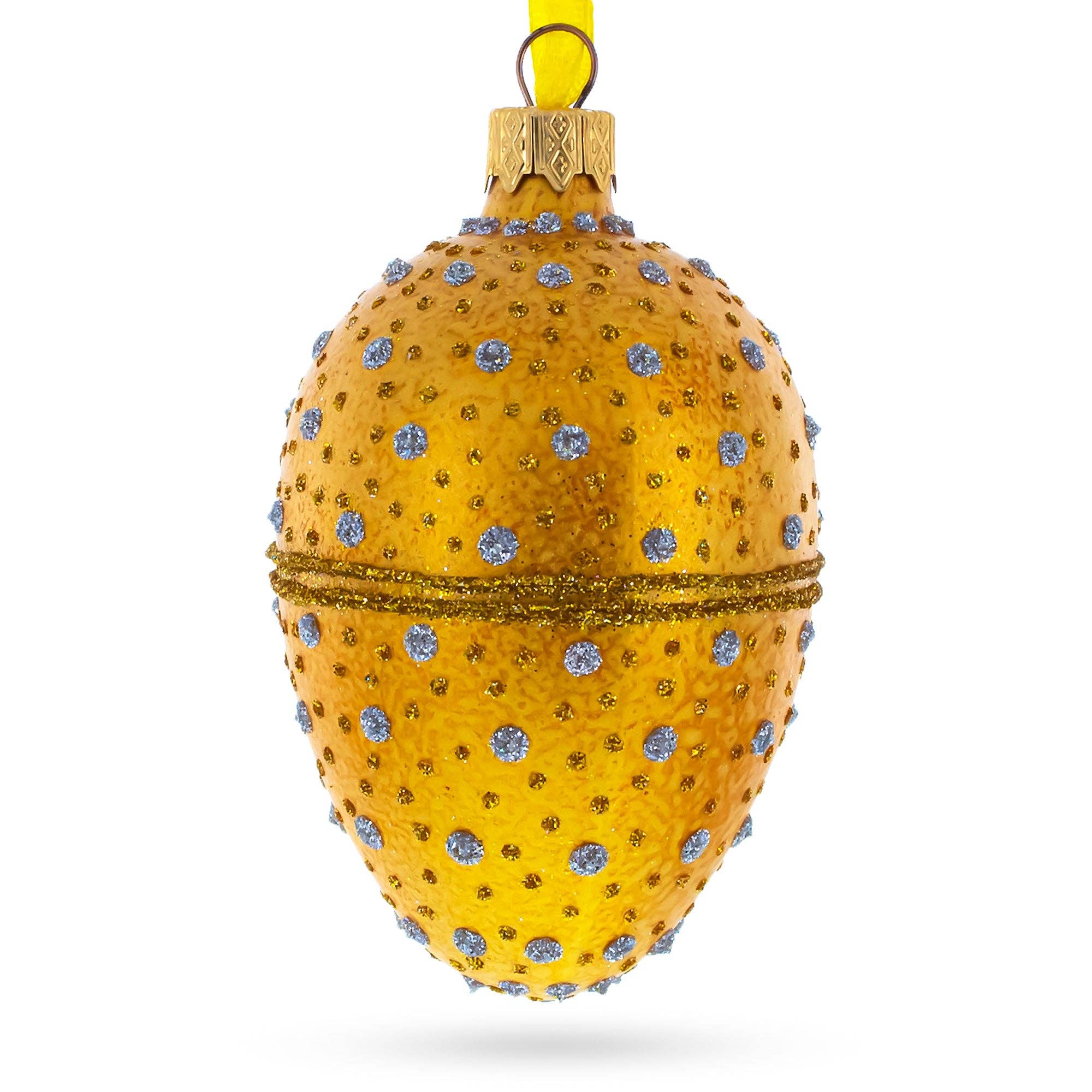 Diamond Drops Glass Egg Ornament