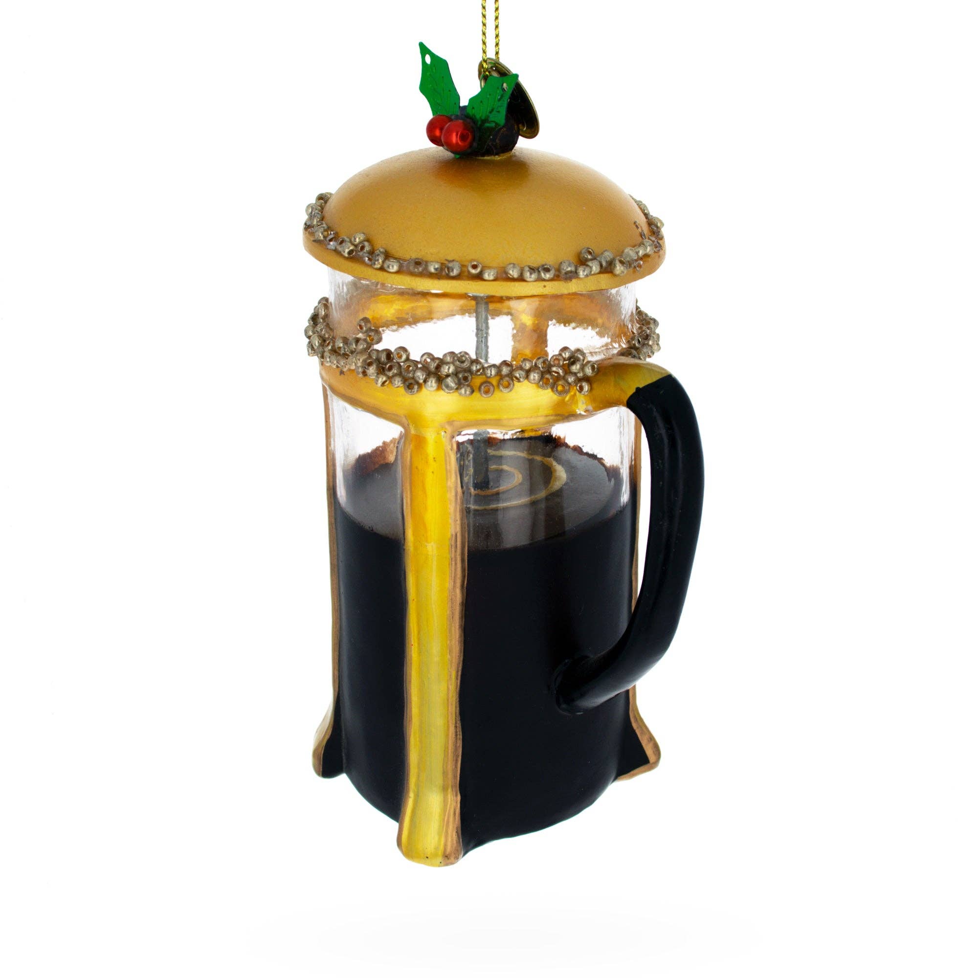 French Press Coffee Maker Glass Ornament