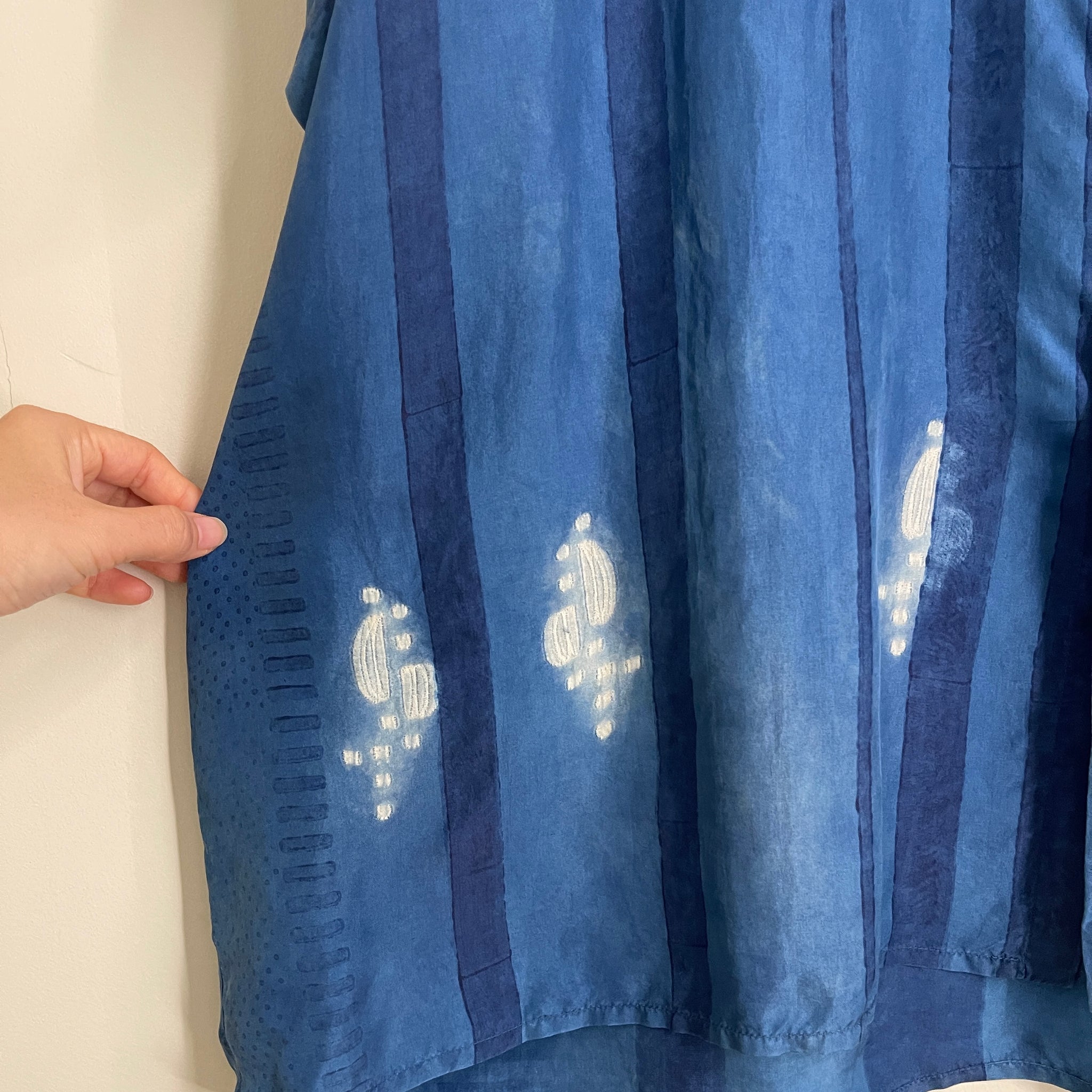 Silk Indigo Shibori Shirt Dress