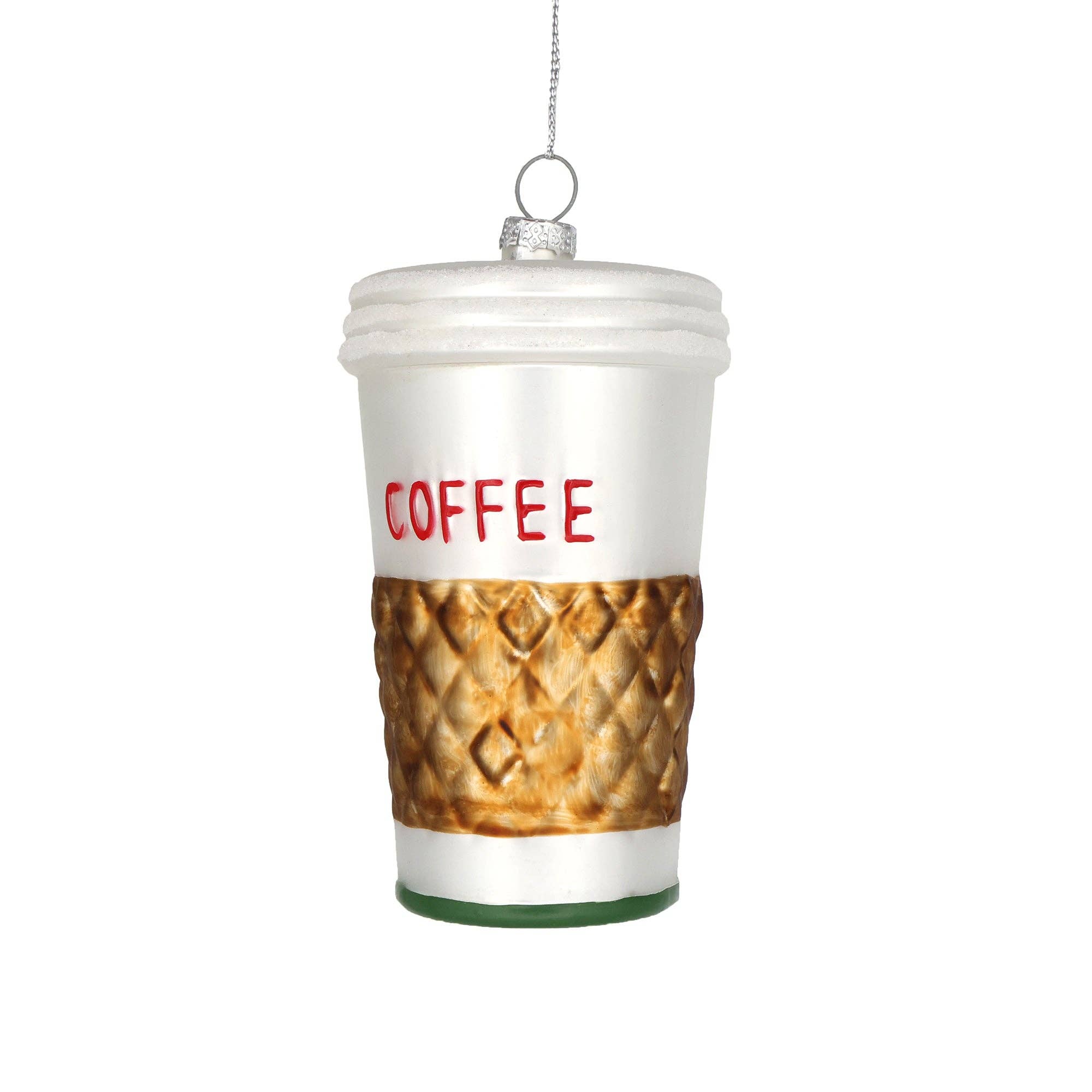 Coffee Cup Glass Ornament