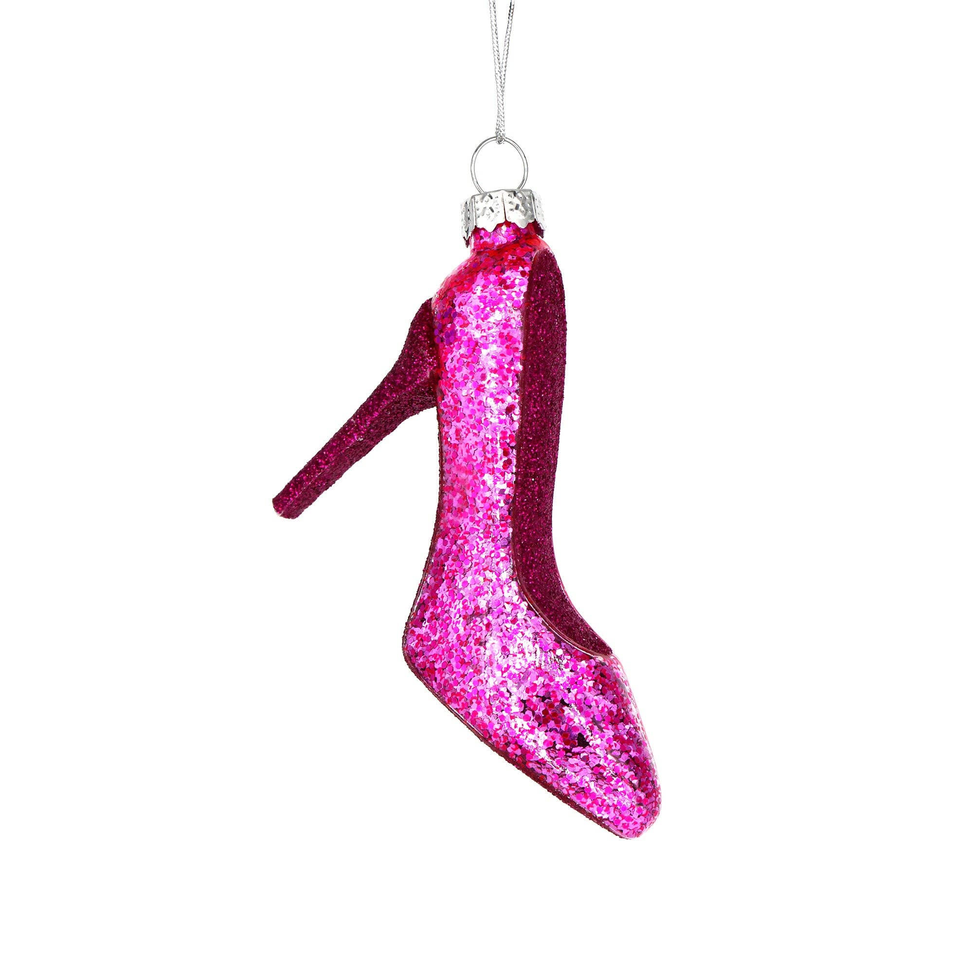 Magenta High Heel Glass Ornament