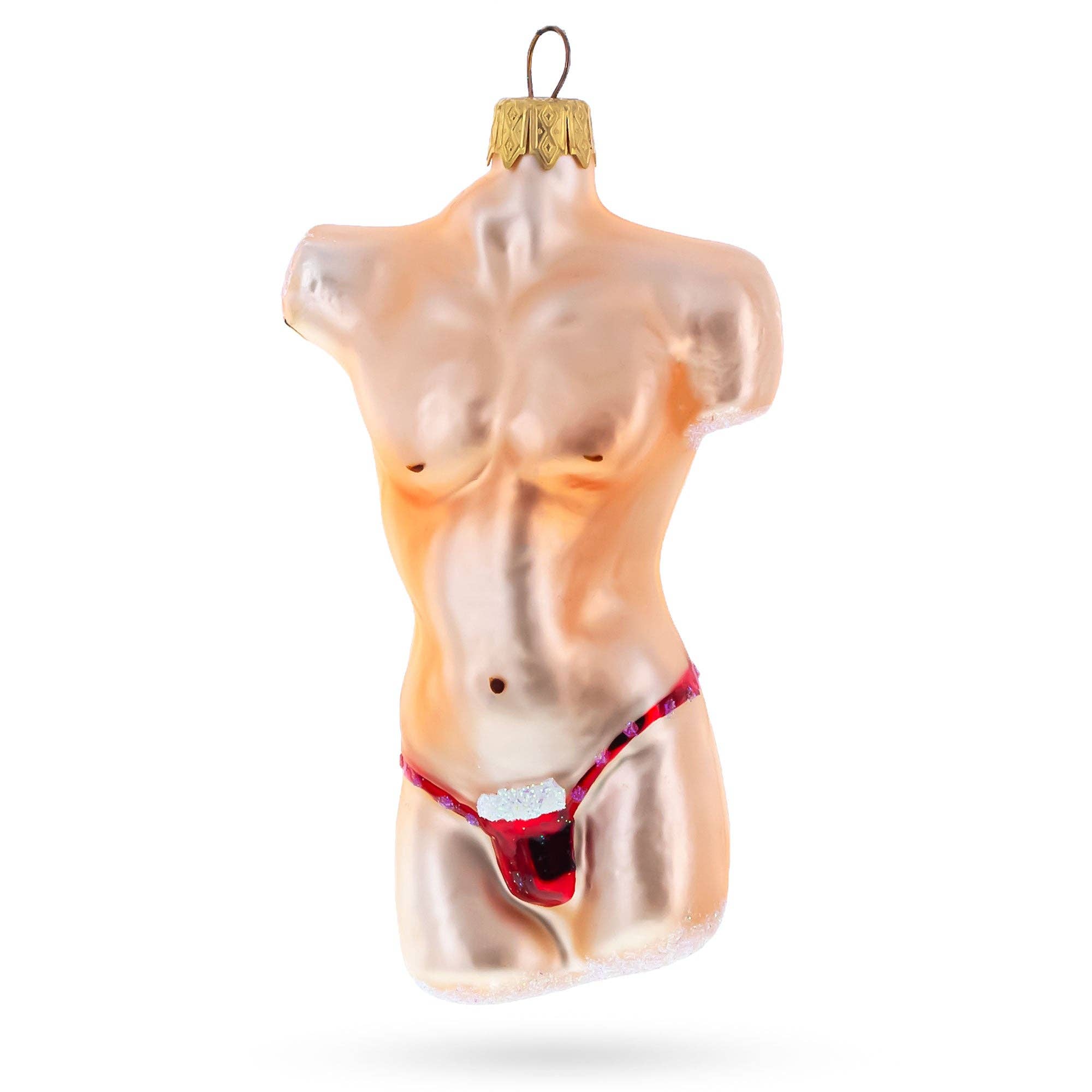 Male Torso Glass Ornament