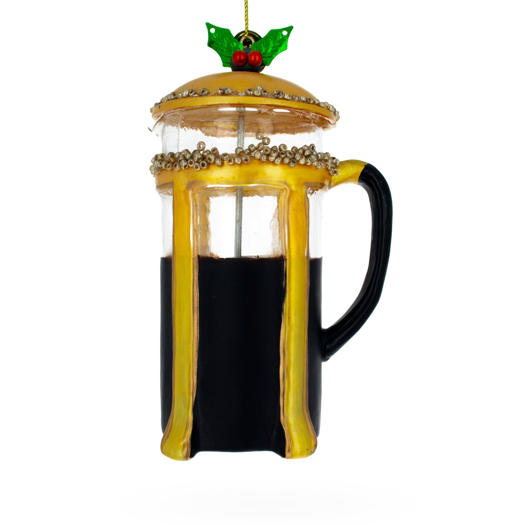 French Press Coffee Maker Glass Ornament