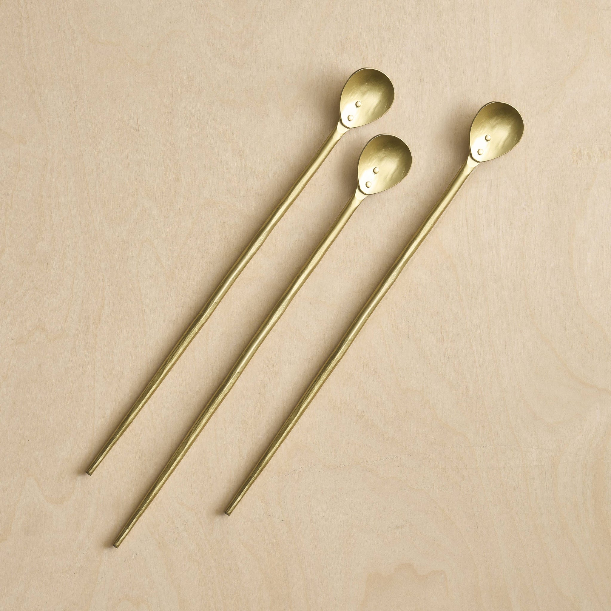 The Collective - Forge Brass Tasting Spoons - Set of 3