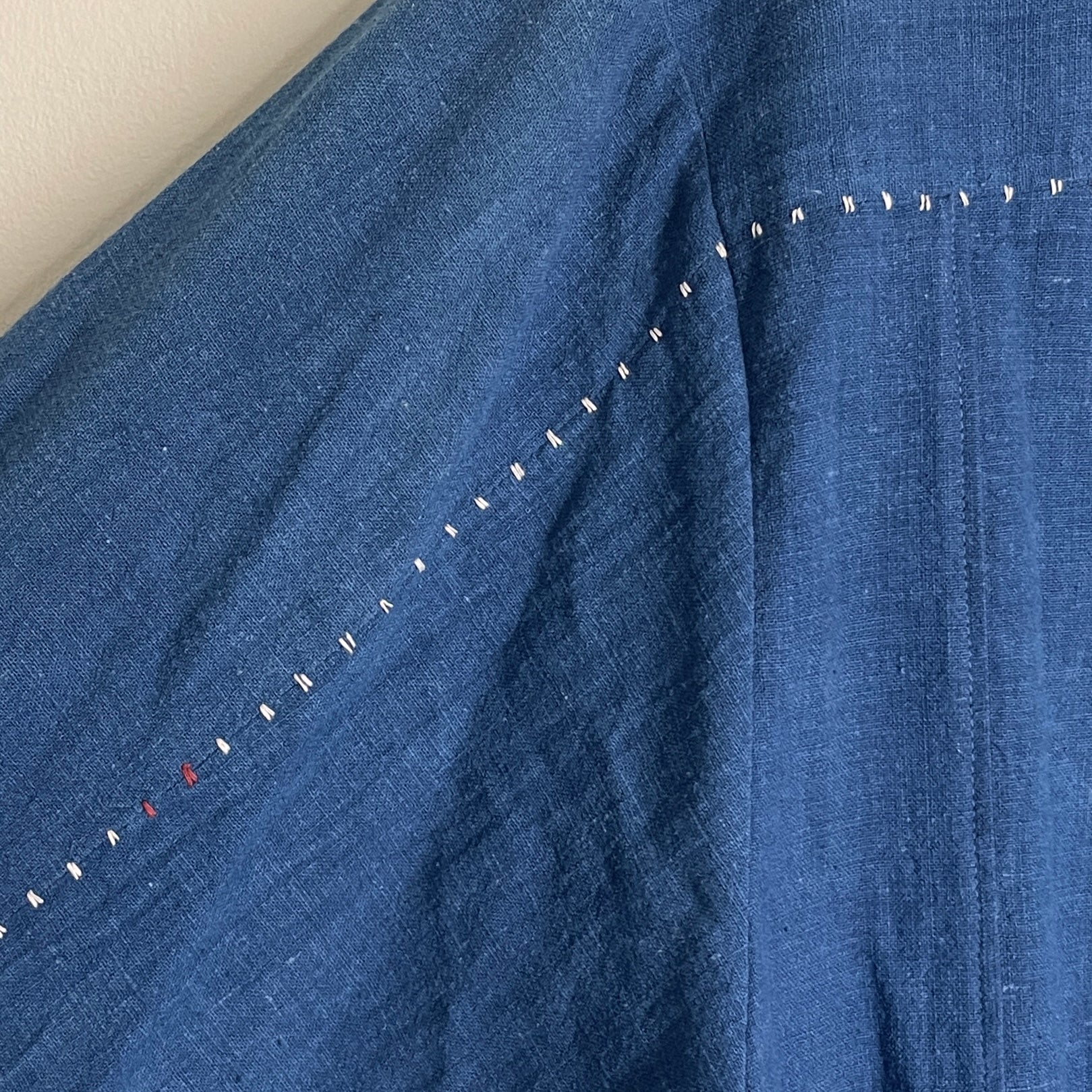 16: Embroidered Indigo Long Sleeve Button Down
