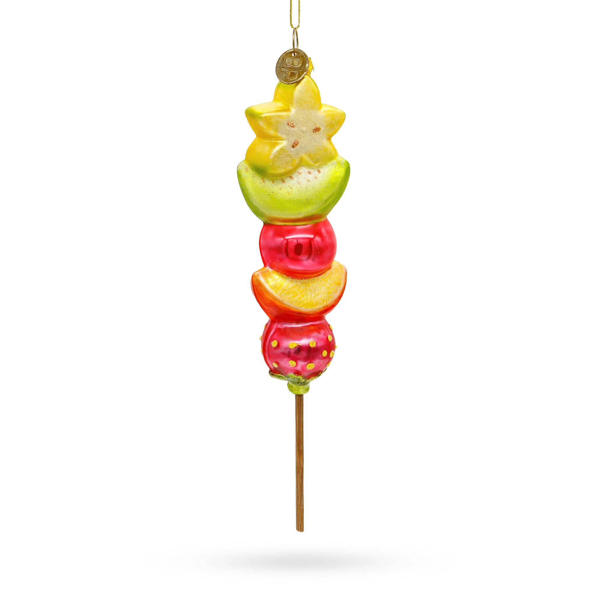 Fruit Medley on a Stick Glass Ornament