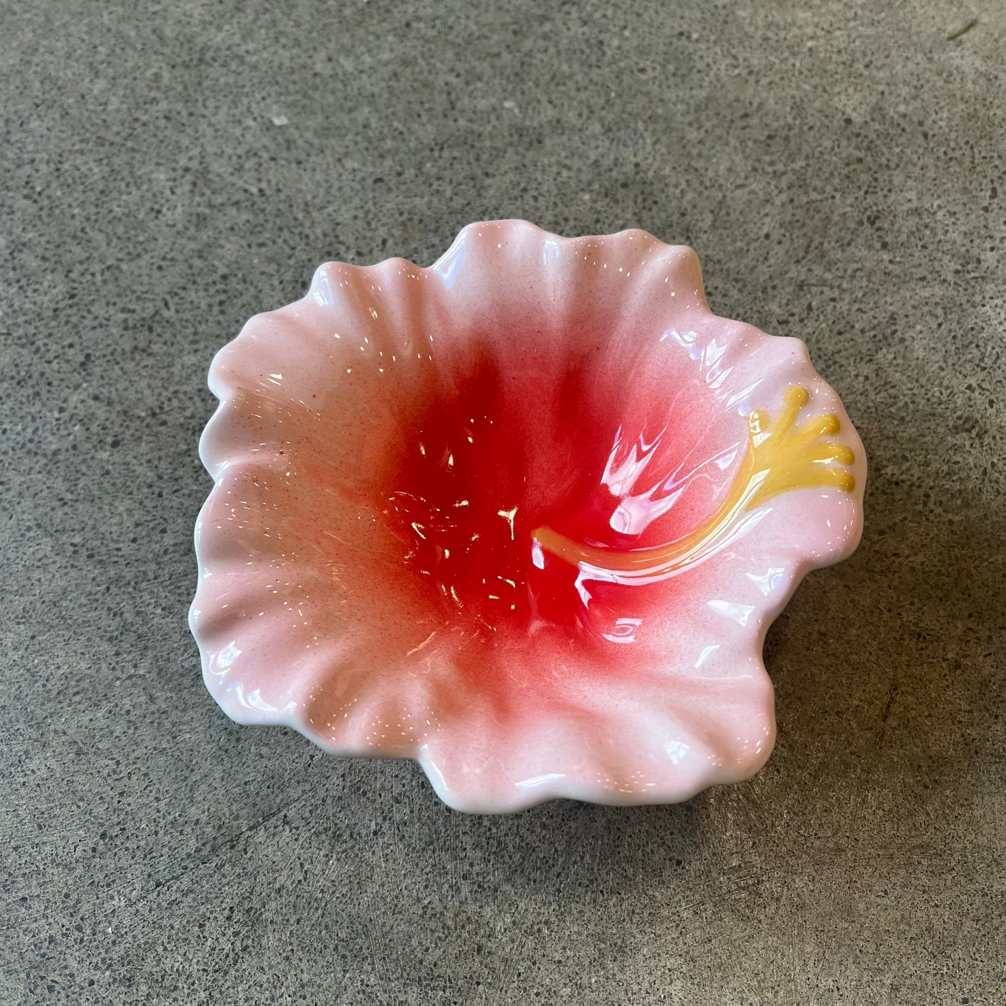 Hibiscus Porcelain Flower Dish