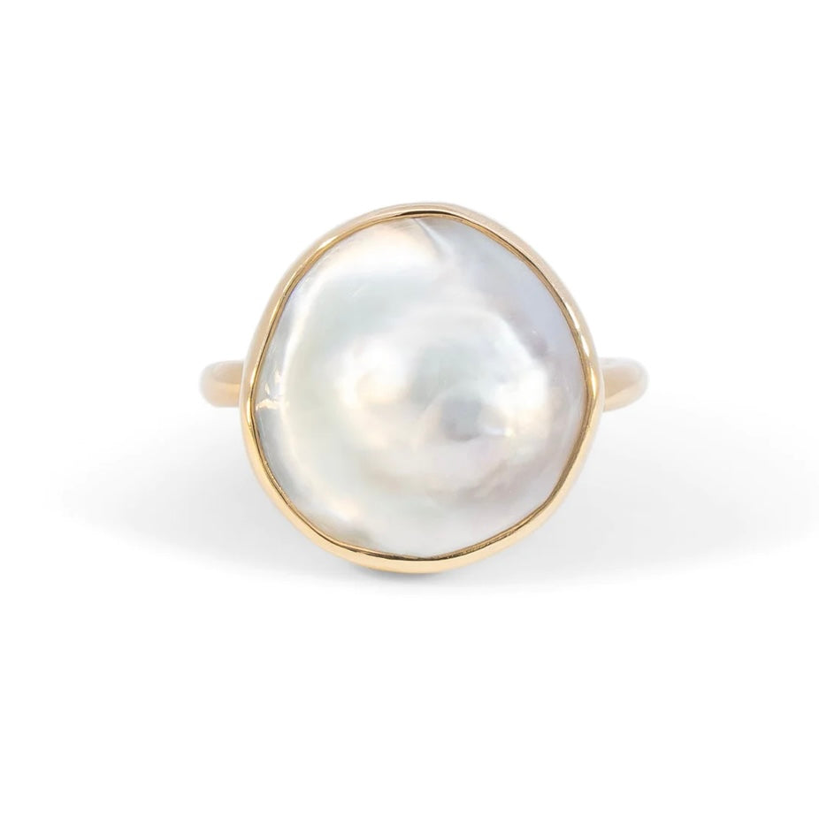 One-of-a-kind 14kt Mabe Pearl Ring