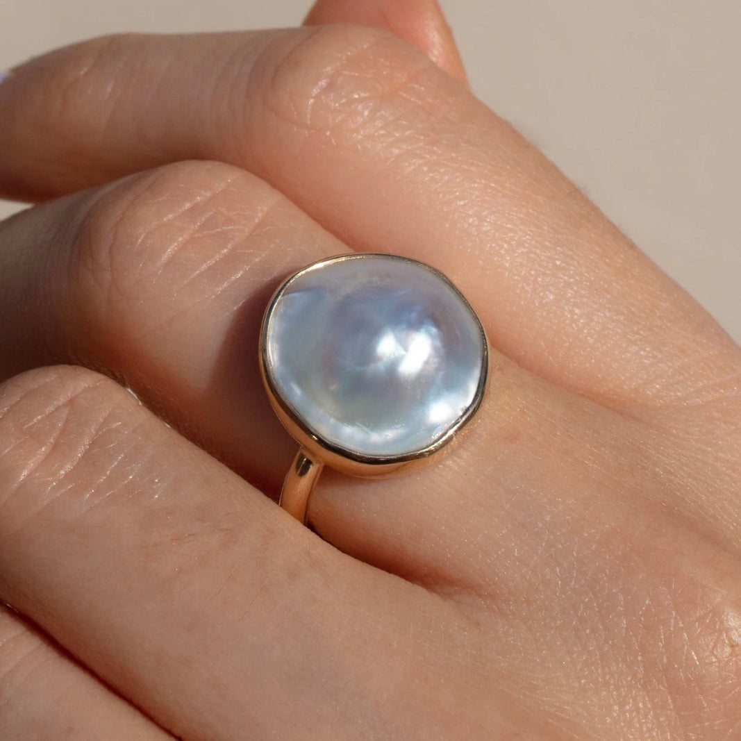 One-of-a-kind 14kt Mabe Pearl Ring
