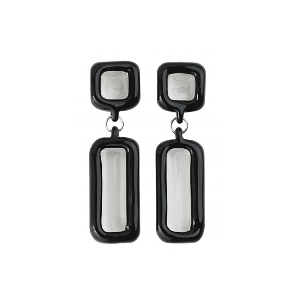 Square Drop Glass Earrings