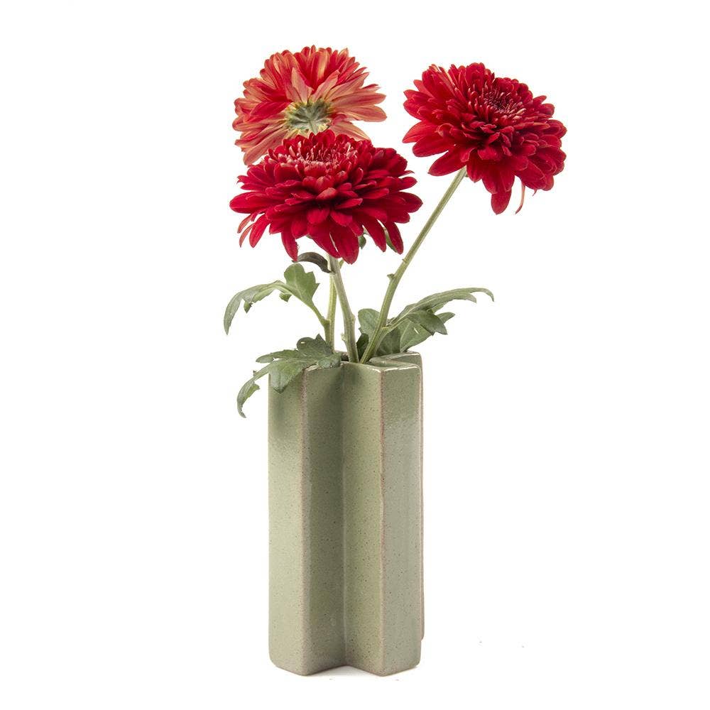 Jargogle Ceramic Flower Vase: Green / Medium