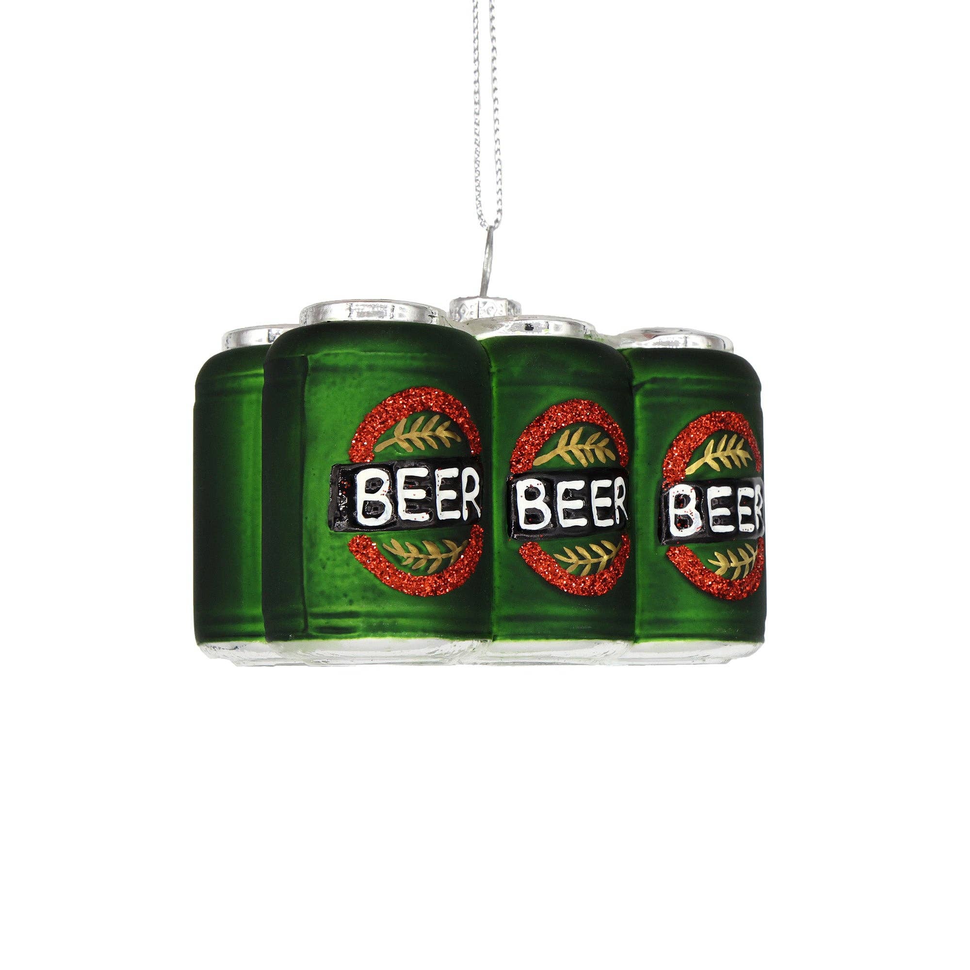 6 Pack of Beer Handmade Glass Ornament