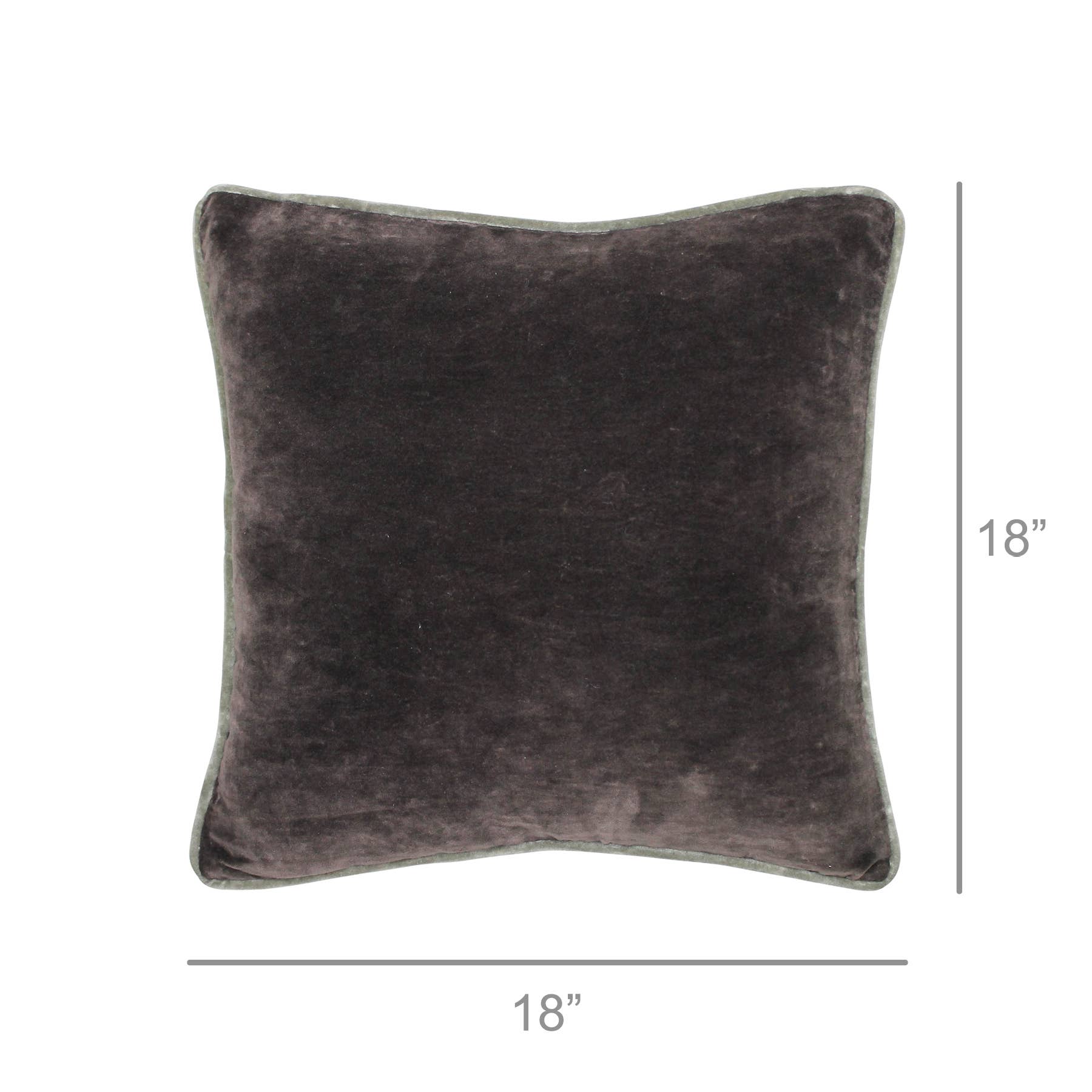 HomArt - Andover Velvet Pillow, Cedar Brown