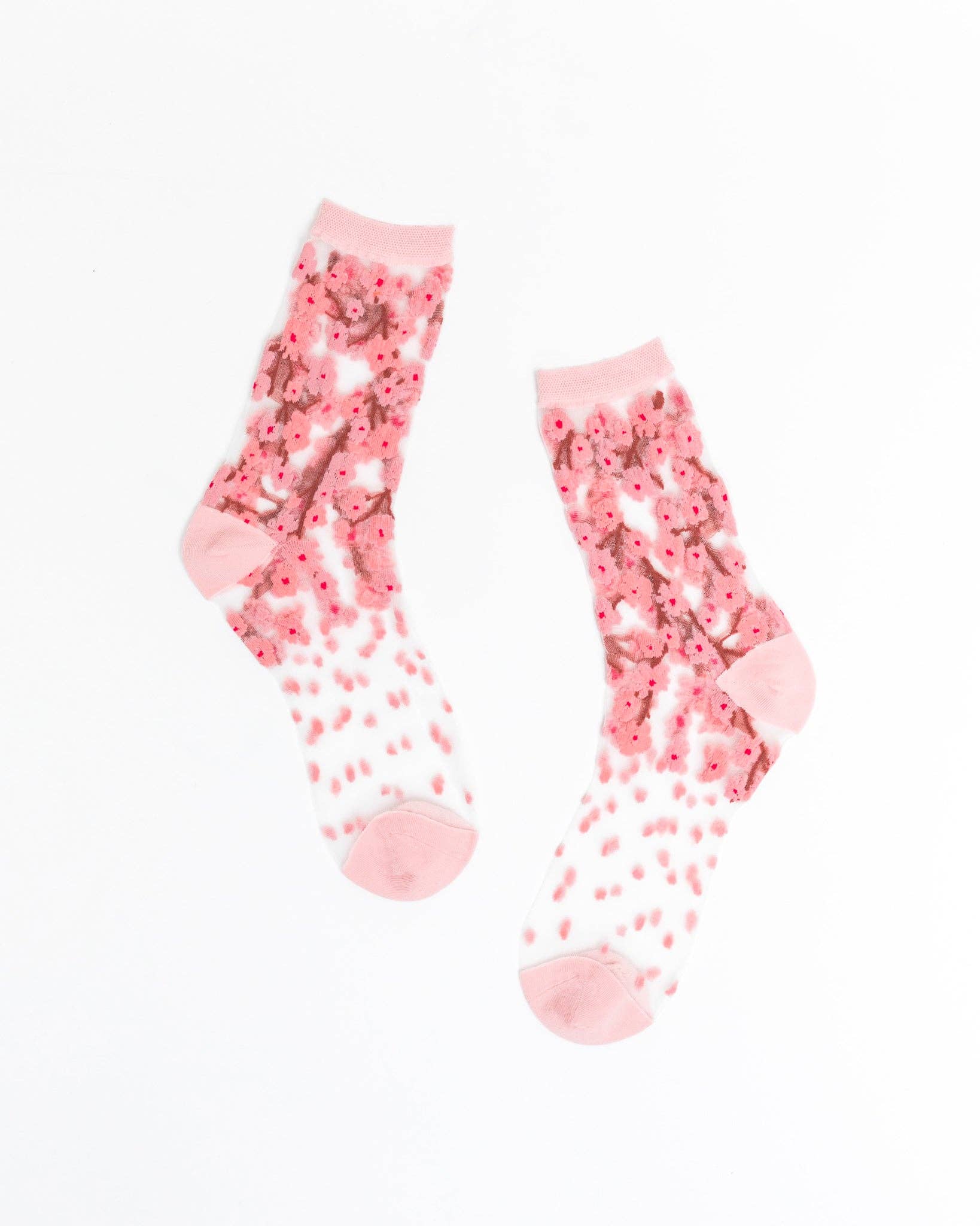 Sock Candy - Cherry Blossom Sheer Crew Sock