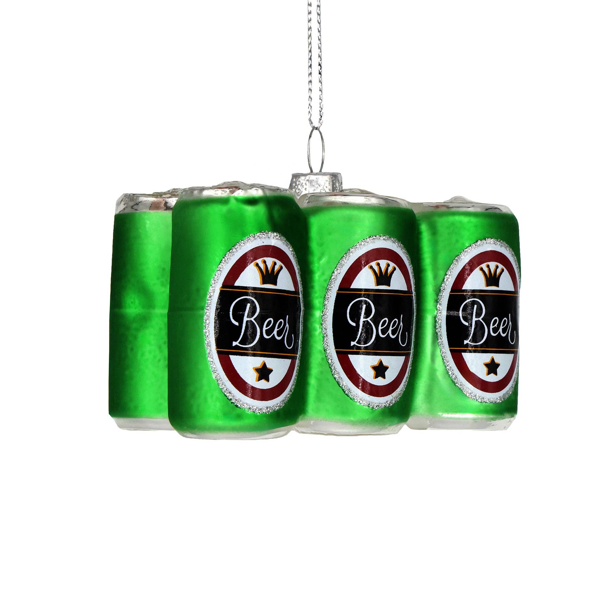 6 pack of Beer Handmade Glass Ornament