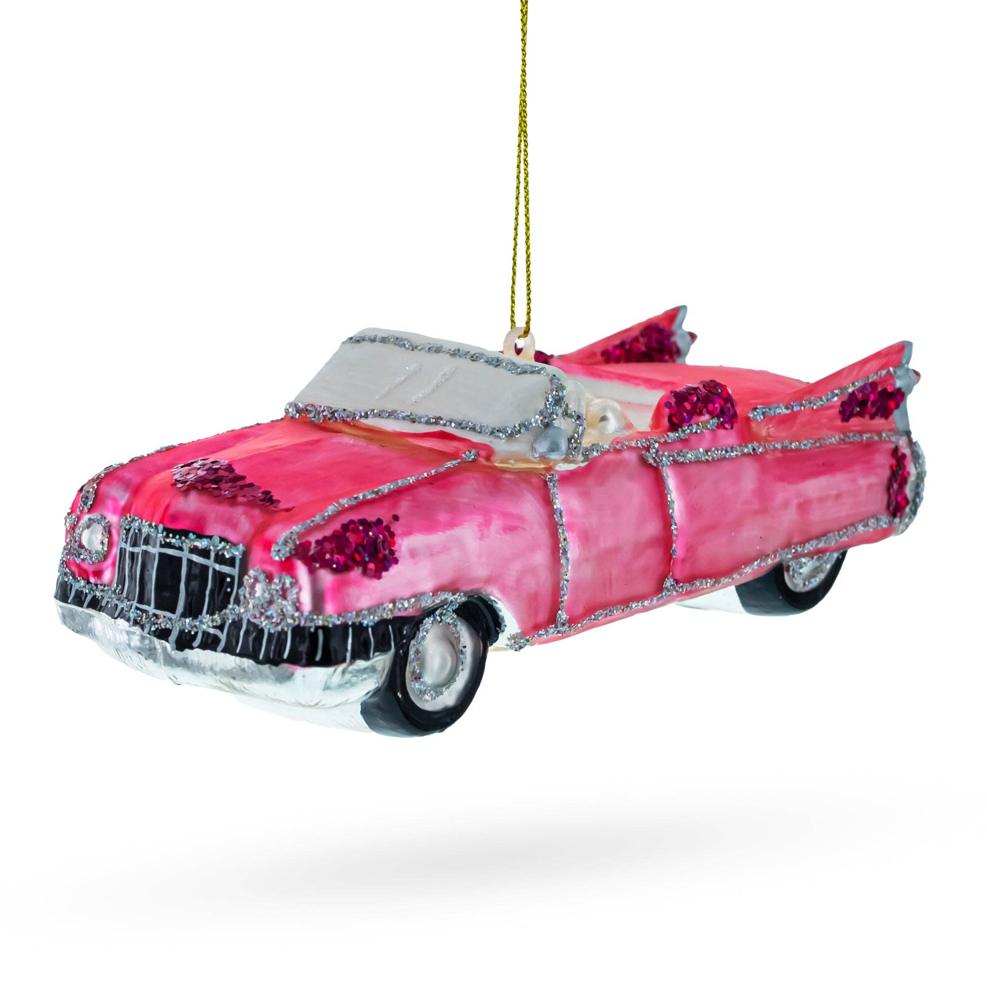 Classic Convertible Retro Car Glass Ornament