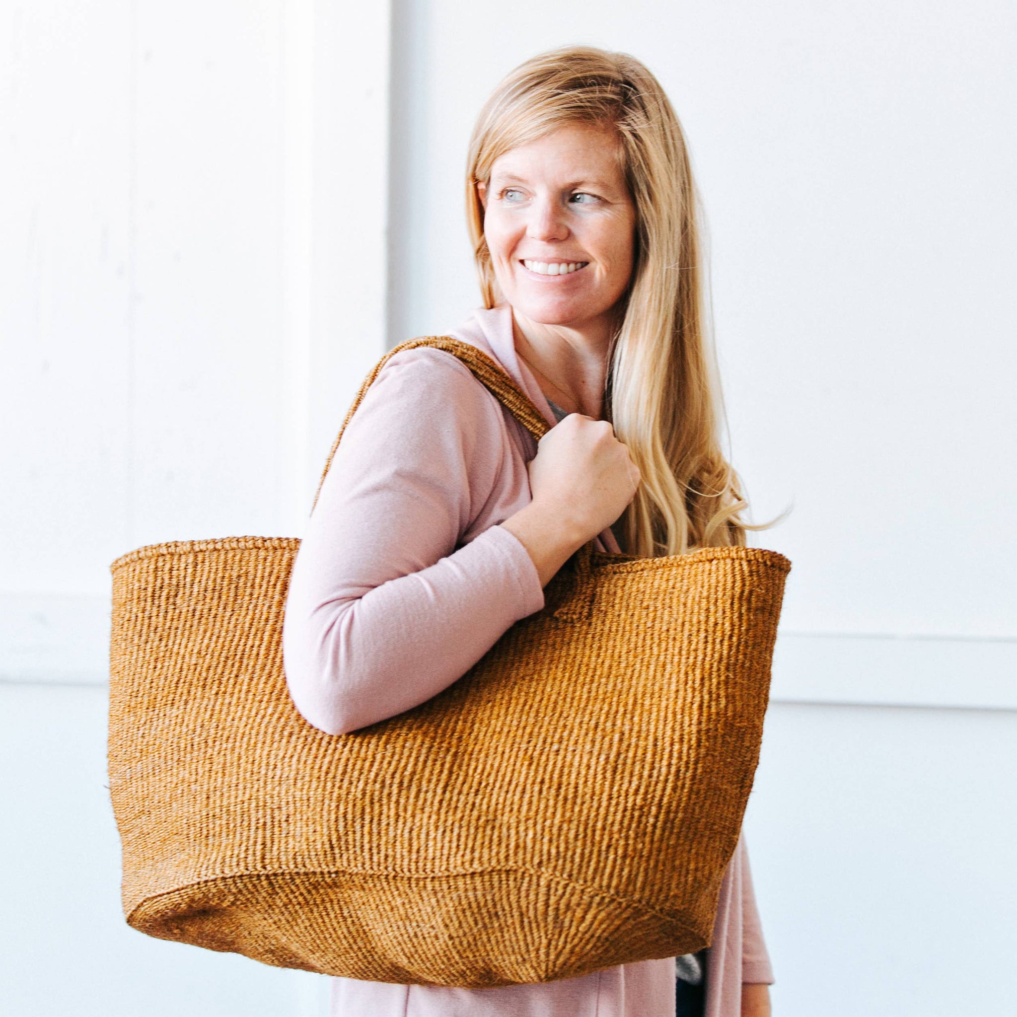 Amsha - XL Sisal Tote: Ochre