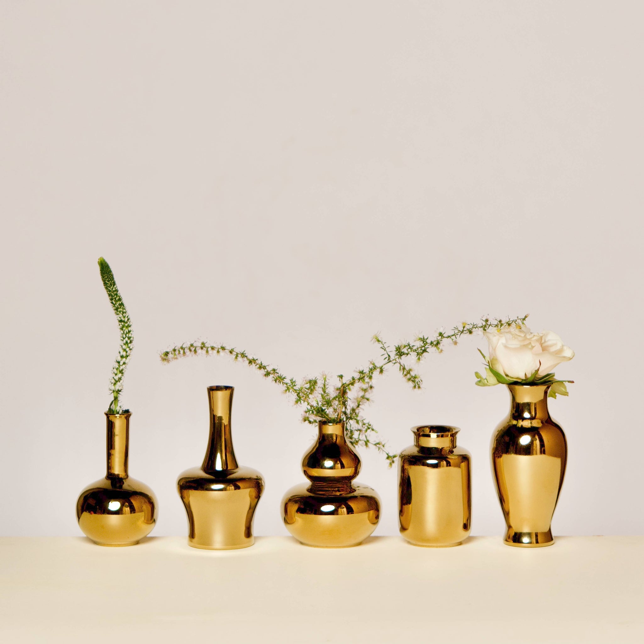 Middle Kingdom - Metallic Gold Porcelain Mini Vase - limited stock!
