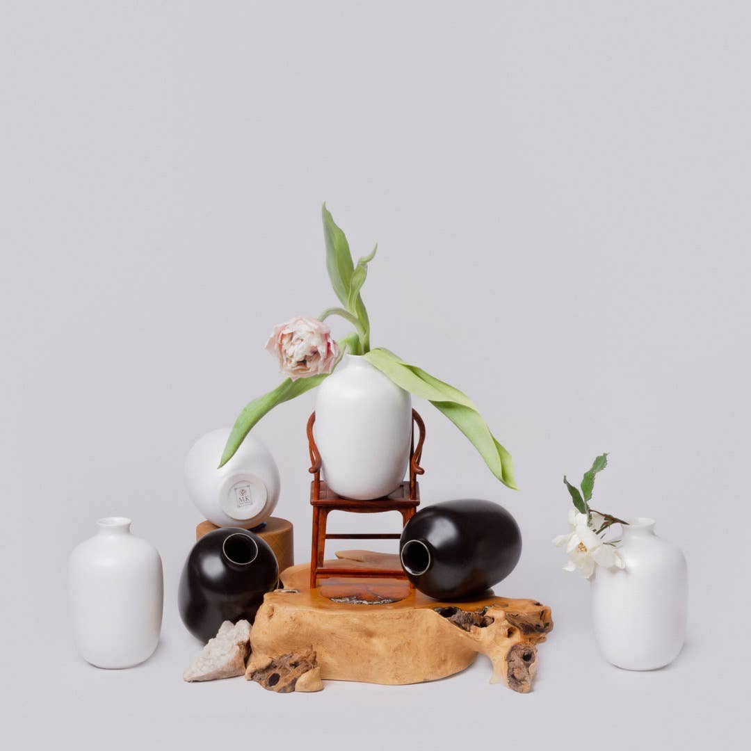 Middle Kingdom - Semi-Matte Porcelain Mini Plum Vase