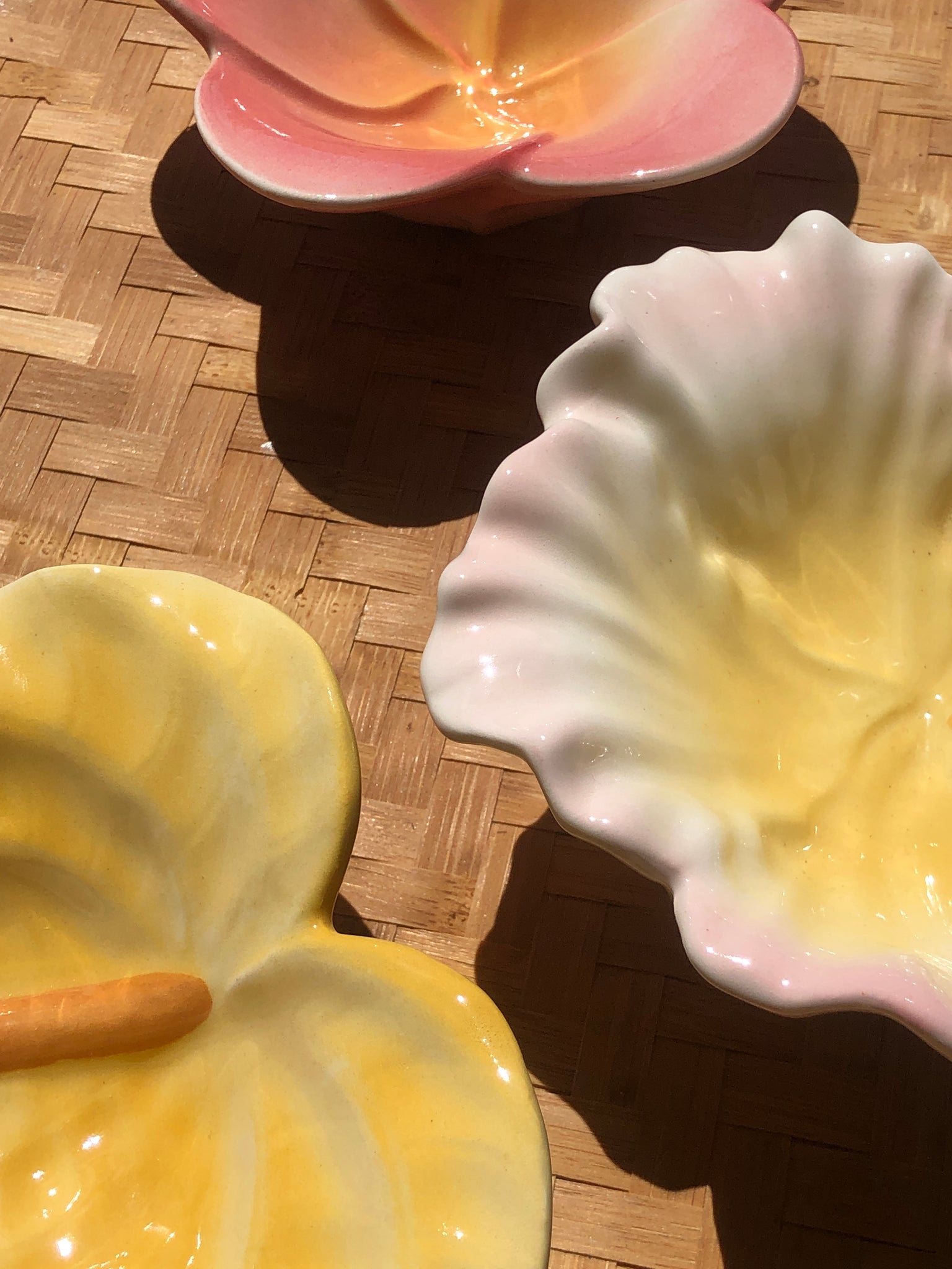 Glazed Porcelain Bowl - Plumeria