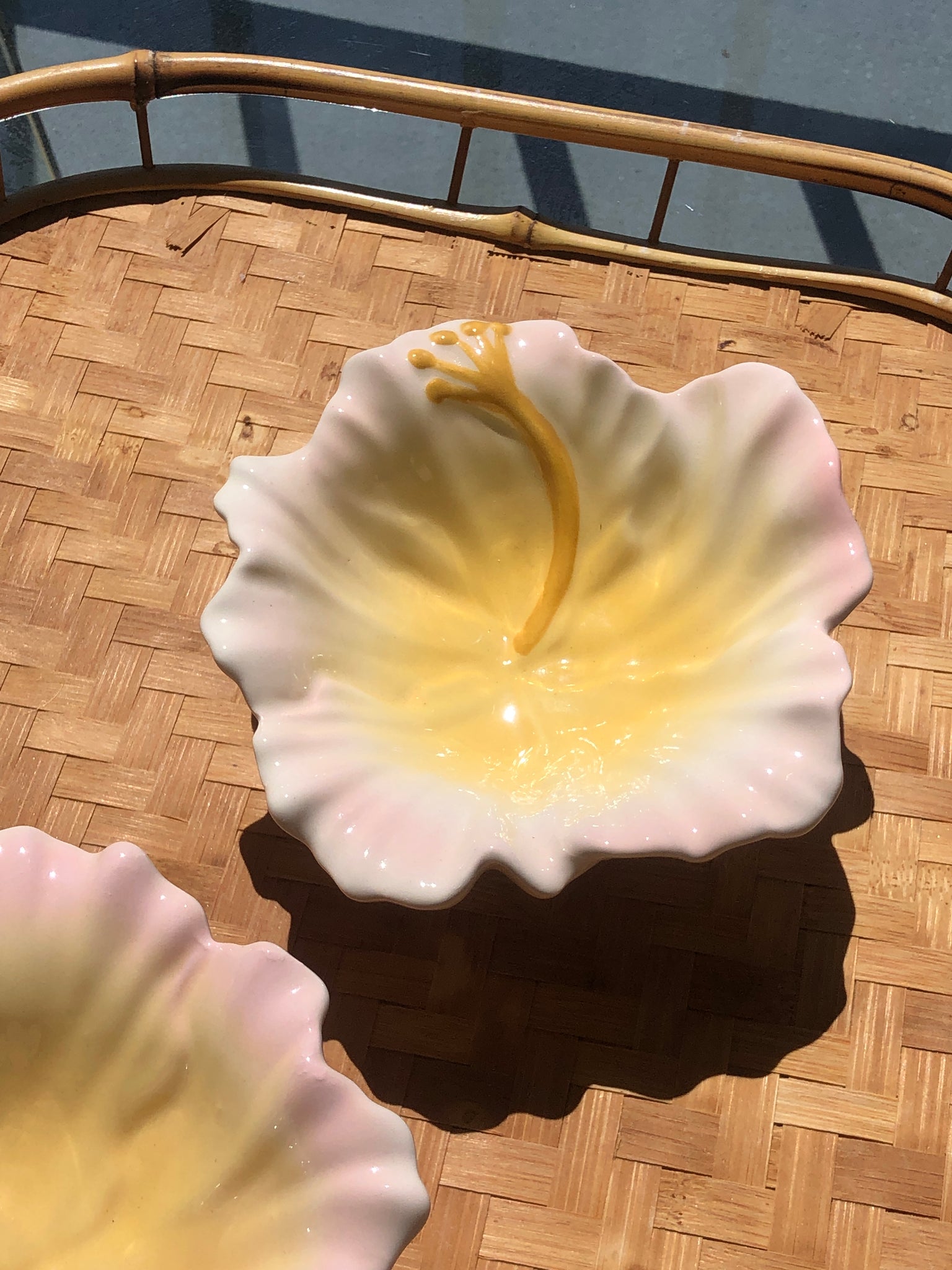 Glazed Porcelain Bowl - Hibiscus
