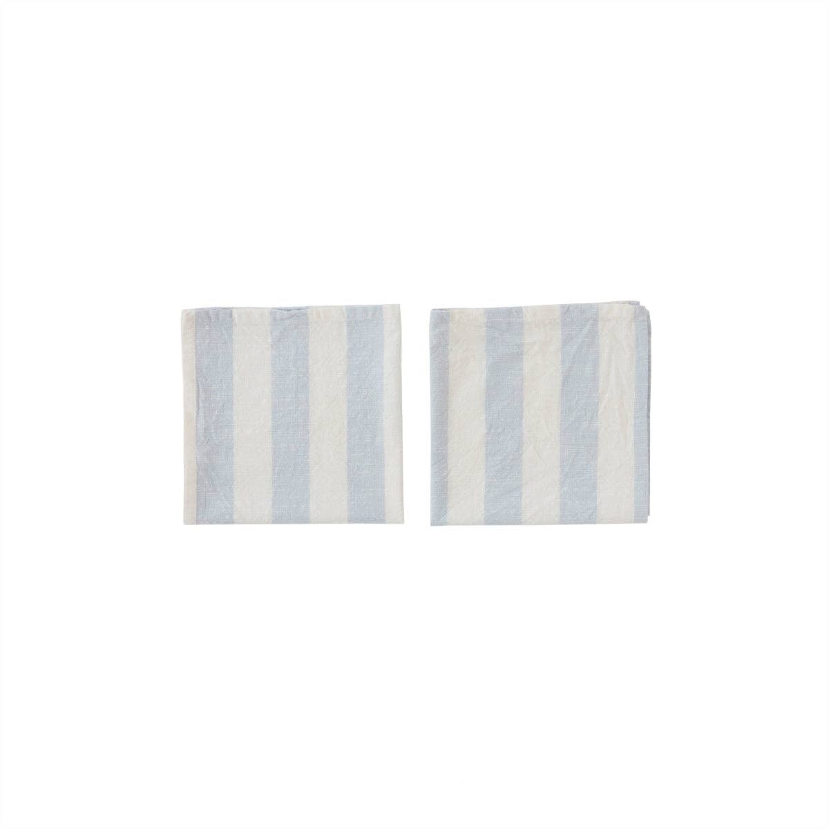 OYOY LIVING DESIGN - Striped Napkin - Pack of 2 - Ice Blue