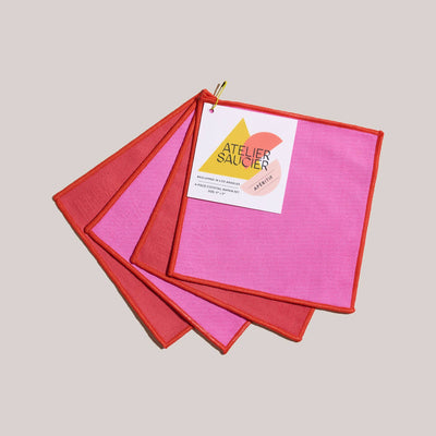ATELIER SAUCIER - Lollipop Twill Cocktail Napkins | Set of 4