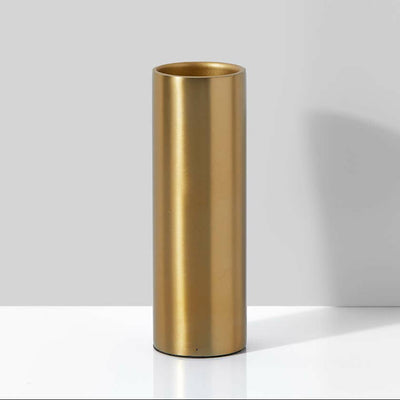 Bretagne Matte Gold Steel cylinder Vase 6in H